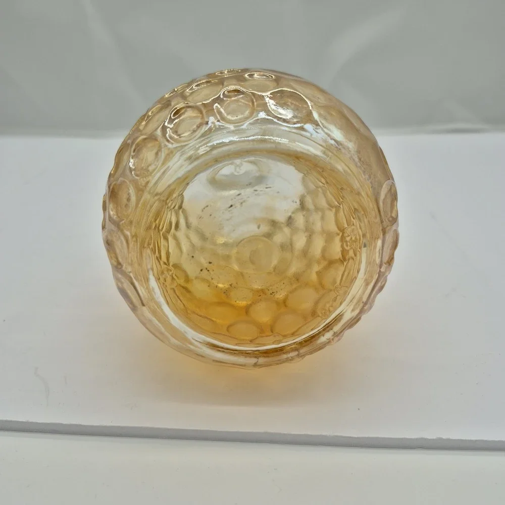VTG OLD FORESTER Whiskey Decanter Marigold Carnival Glass THUMBPRINT 70s Show